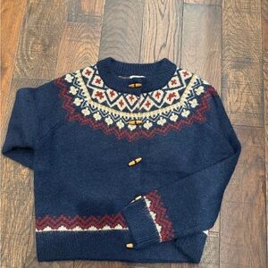 J.O.A. Navy and Red Patterned Women's Cardigan